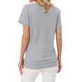 thumbnail image 4 of Women Short Sleeve Crossed Surplice Button Tops, 4 of 5