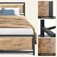 thumbnail image 3 of Lofka Queen Bed Frame, Camas Queen Size Metal Bed Frame with Headboard, Retro, 3 of 6