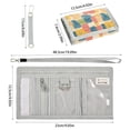 thumbnail image 3 of JIALIOU Nylon Trifold Card Wallet with ID Window Zipper Pocket for Men Women Teen Colorful Line Doodle Squares, 3 of 7