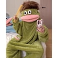 thumbnail image 5 of Big Mouth Onesie, Silly Onesies Green Plush Monster Onesies Pajamas with Large Comb, 5 of 6