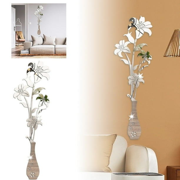 Adhesivos decorativos para paredes para salón y dormitorio. Diseño floral acrílico. Decoración para el hogar. Fácil instalación. Elegante mejora para la habitación.
