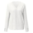 thumbnail image 4 of XIYON Sweaters for Women Lace V Neck Sweater Elegant Long Sleeve Solid Color Pullover Tops Fall Fashion Outfits, 4 of 7