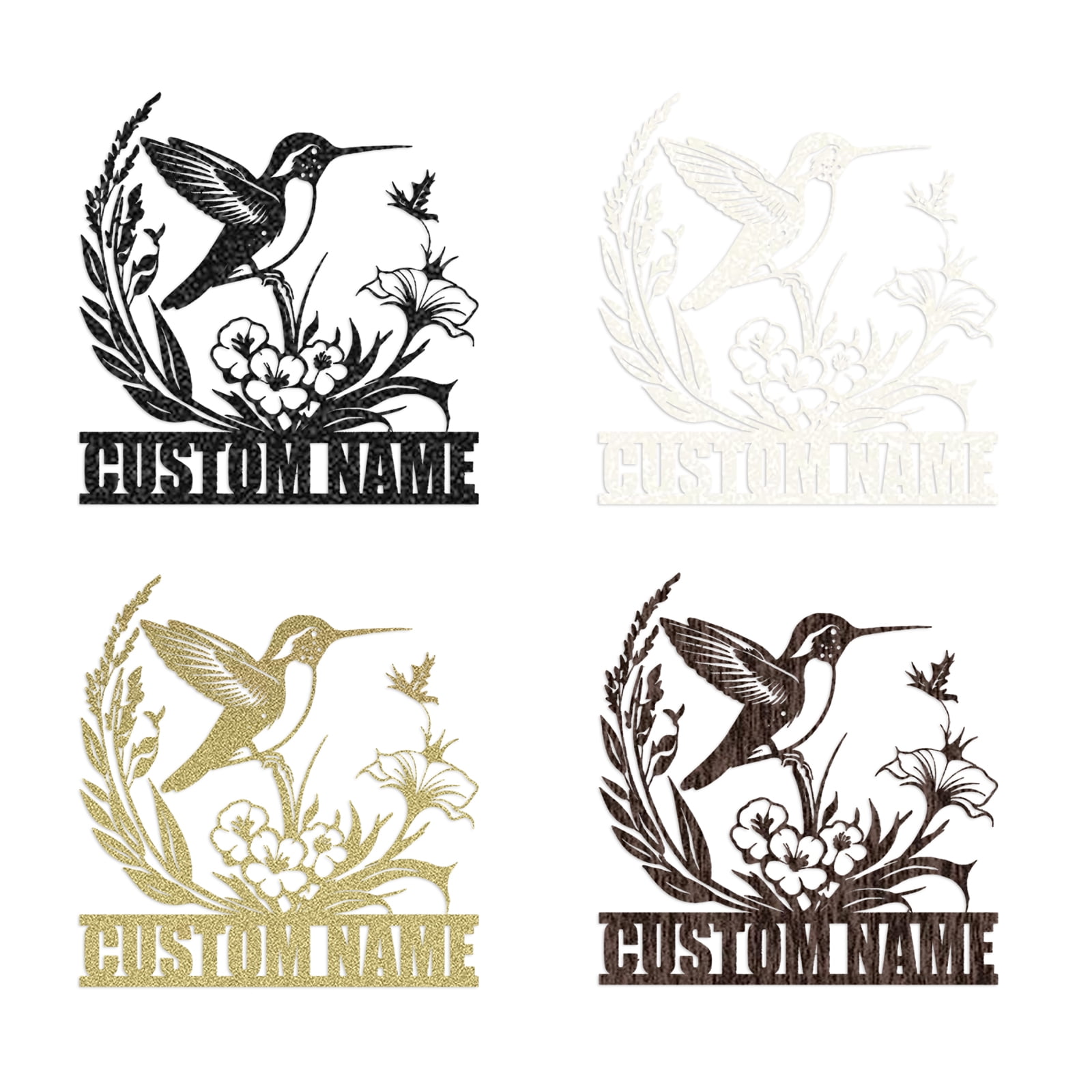 KAINSY Personalized Metal Signs | Bird Metal Wall Art | Metal Name Sign Birds Welcome Plaque | Custom Garden Sign Yard Signs | Personalized Wedding Gifts | Housewarming Decor Indoor Outdoor(10inches)