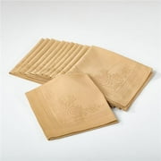Saro Lifestyle Jacquard Tablecloth or Napkins (Set of 4) Gold napkin - 18 x 18 Set of 4 Square