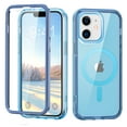 thumbnail image 1 of iPhone 11 Phone Case with Built-in Screen Protector, iPhone 11 Magnetic Case Compatible with MagSafe, Clear Slim Shockproof Anti-Scratch Protective Cover for iPhone 11 6.1",Blue, 1 of 8