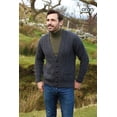 thumbnail image 2 of Irish Cardigan for Men 100% Premium Merino Wool Aran Sweater Made in Ireland, 2 of 9