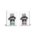 thumbnail image 1 of Awkward Styles Pink Canvas Cute Pug with Blue Bubble Gum Animal Canvas Wall Art Gift Bubble Gum Painting Bubble Gum Art Animal Collection Lovely Pug Design Baby Dog Artwork Bubble Gum Set of 2, 1 of 4