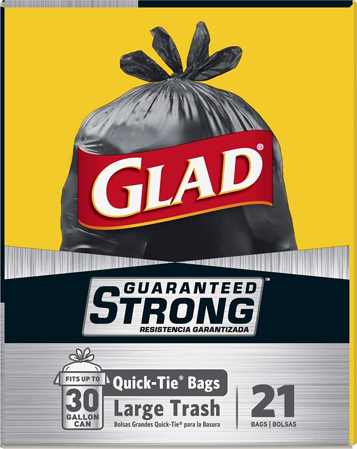 Glad 30 Gallon Large Quick-Tie Trash Bags 40 ea — Gong's Market