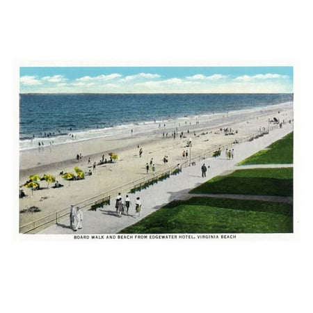 Best Shopping In Virginia Beach Virginia Beach, Virginia, Edgewater Hotel View of the Boardwalk and Beach Front Print Wall Art By Lantern Press ()