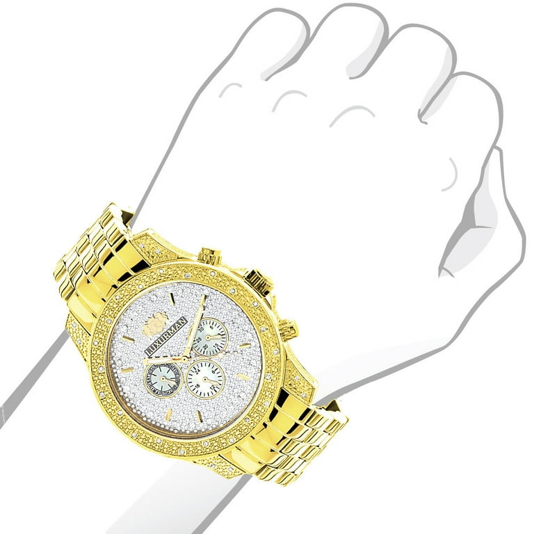 Luxurman gold diamond watch hot sale
