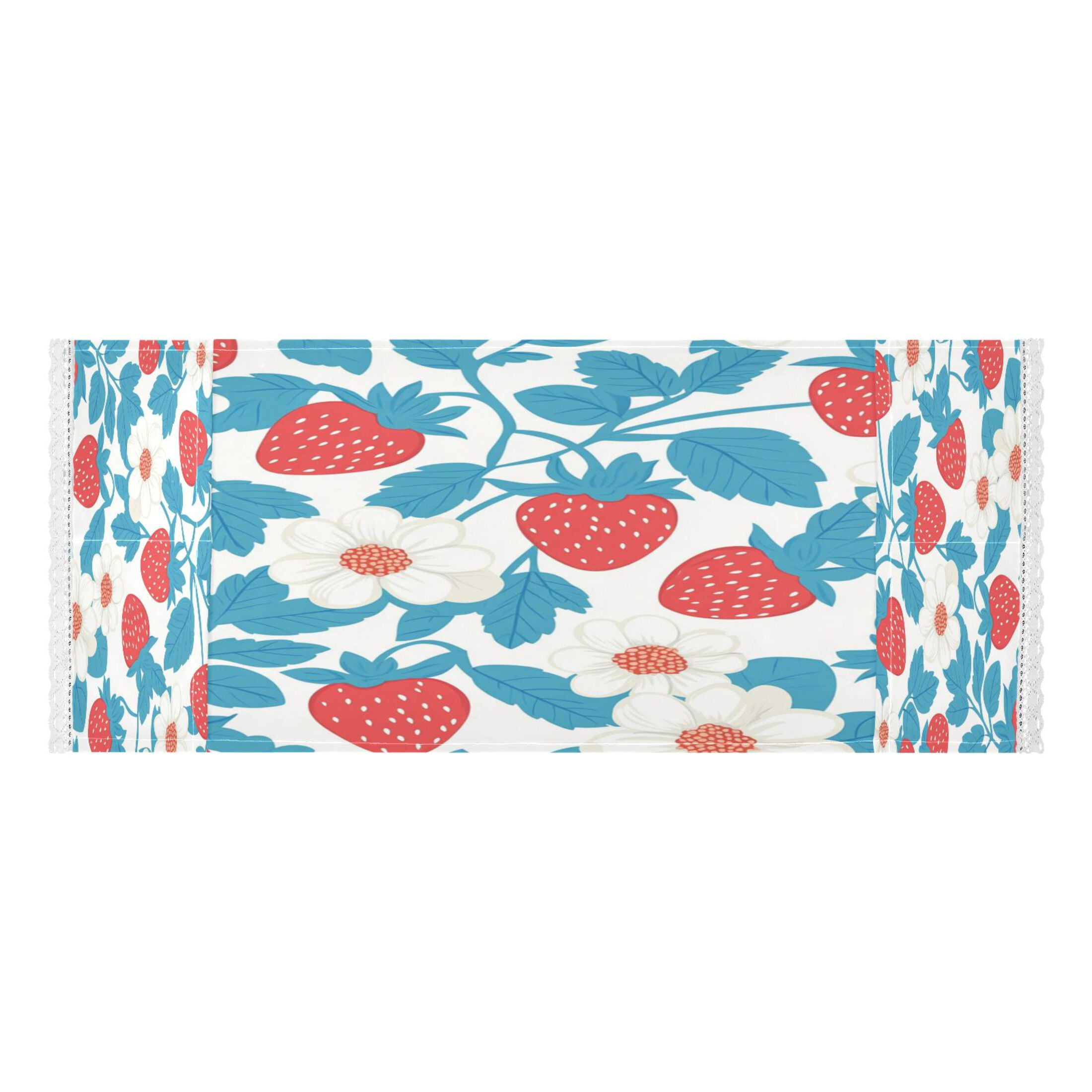 WOBOGO Retro Strawberry and Daisy Pattern Washing Machine Cloth Dryer Refrigerator Top Cover Protective Non-Slip Mat For Kitchen Laundry
