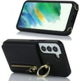 thumbnail image 5 of Samsung Galaxy S21 FE Case with Card Holder for Women, Galaxy S21 FE Phone Case Wallet with Strap Credit Card Slots Crossbody with Kickstand Zipper Shockproof Case for S21 FE - Black, 5 of 9