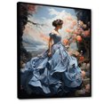 thumbnail image 2 of Designart "Blue French Dress gracefulness" Portrait Floater Framed Wall Art Print, 2 of 7