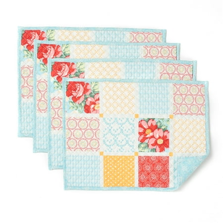 The Pioneer Woman Diamond Patchwork Reversible Placemats, Set of (Best Material For Placemats)