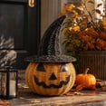 thumbnail image 6 of Vintage Halloween Decorations with Pumpkin Witch Hat, Handwoven Home Decor Nightmare Before Christmas Decor, Halloween Gifts for Living Room, 6 of 6