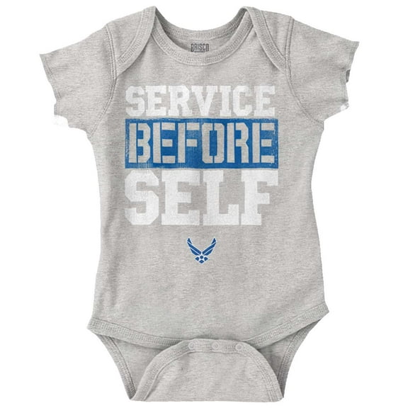 US Airforce Service Before Self Romper Boys or Girls Infant Baby Brisco Brands 12M