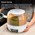 thumbnail image 3 of 360° Rotating Grain Dispenser 6-Grid Rice Beans Dry Food Storage Box Insect-proof Kitchen Food Organizer, 3 of 8