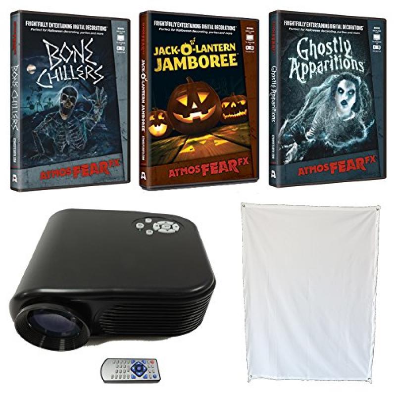 Virtual Halloween LED Projector Value Kit Window Decoration. Includes AtmosFear FX Halloween 
