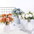 thumbnail image 4 of 3 pcs Artificial Flowers Chrysanthemum Ball Silk Hydrangea Faux Bouquet Decor Realistic Flower for Wedding Bouquet Table Centerpieces Flower Arrangements Kitchen Home Decoration (3pcs-Orange), 4 of 12