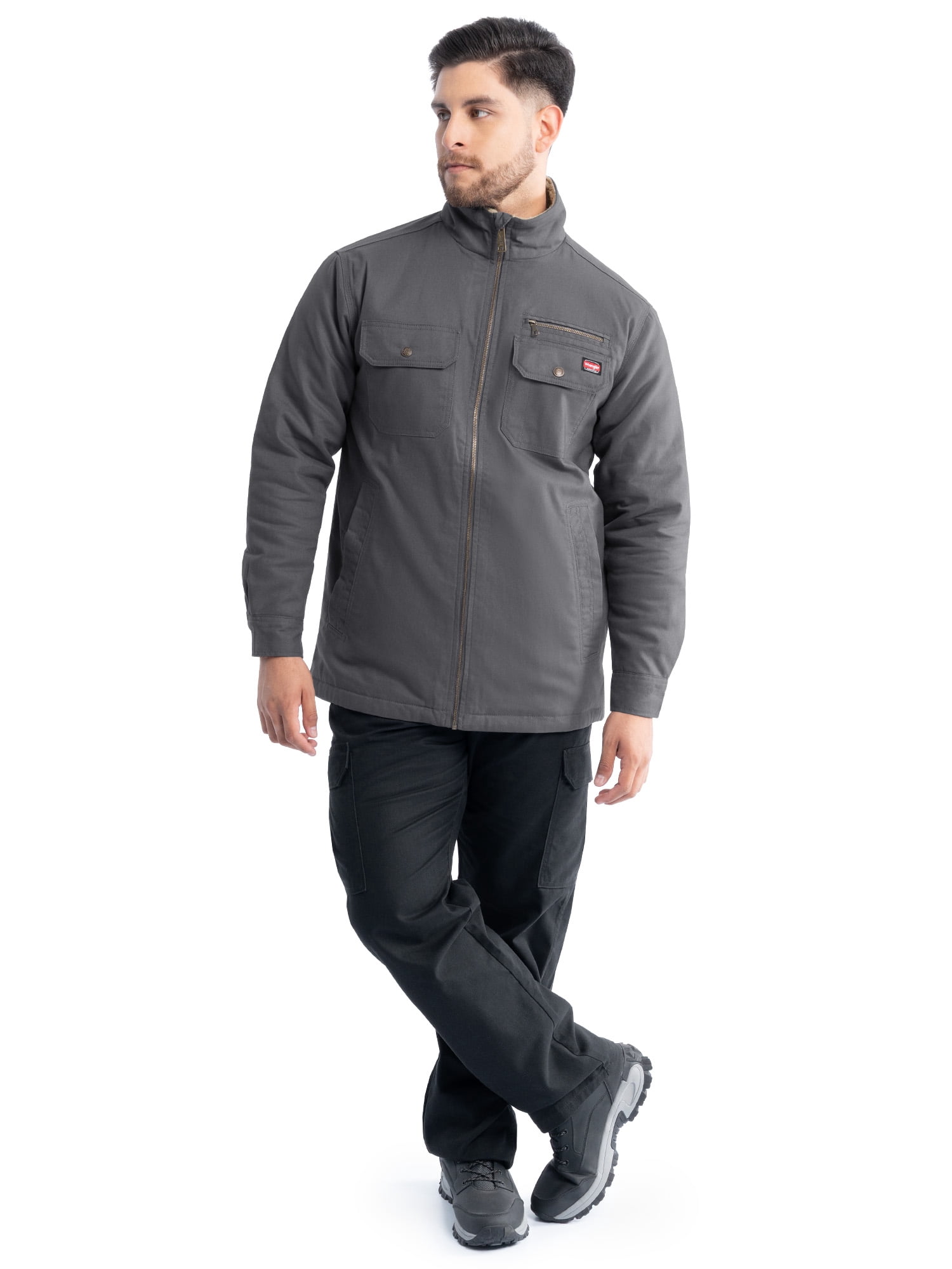 Wrangler Workwear Men's Mock Neck Jacket with Inner Linning Insulating Fabric, Size S-3XL
