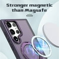thumbnail image 2 of Phone Case for Samsung Galaxy S24 Ultra Strengthened Magnetic Ring Stand Translucent Back Cover Compatible with Magsafe, Military-Grade Shockproof Anti-fall Protection Case for Men Women,Purple, 2 of 6