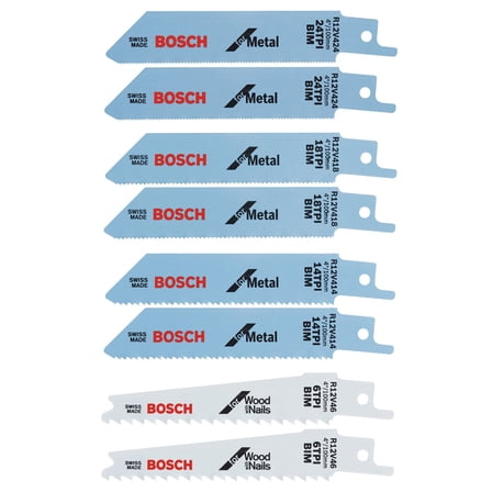 Bosch R12V8PK 3-Degree Tooth Geometry Max Reciprocating Saw Blade - 8pk