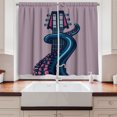 thumbnail image 2 of Ambesonne Octopus Kitchen Curtains, Guitar Music, 55"x45", Lilac Blue, 2 of 3