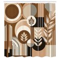 thumbnail image 2 of Ambesonne Monstera Shower Curtain, Boho Arrange Mid Century, 69"Wx75"L, Dark Cocoa Pale Brown, 2 of 4