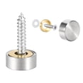 thumbnail image 3 of Uxcell 0.47'' Mirror Screw Decorative Cap Cover Nail  Stainless Steel Silver Tone 4pcs, 3 of 5