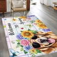 thumbnail image 2 of Rectangle Area Rugs 4 x 6 Ft, Spring Dog Non-Slip Residential Carpet, Vintage Watercolor Botanical Floral Sunflower Indoor Crawling Mats Runner Rugs for Living Room/Dining Room/Bedroom, 2 of 8