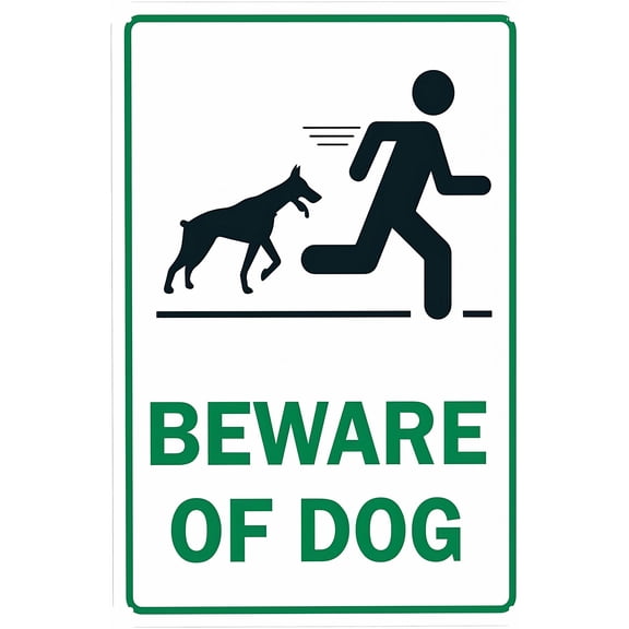 Beware of Dog 8"x12" Warning Sign, Security Metal Sign, Business Office Yard Street Home Wall Decor, Personal Custom Caution Sign