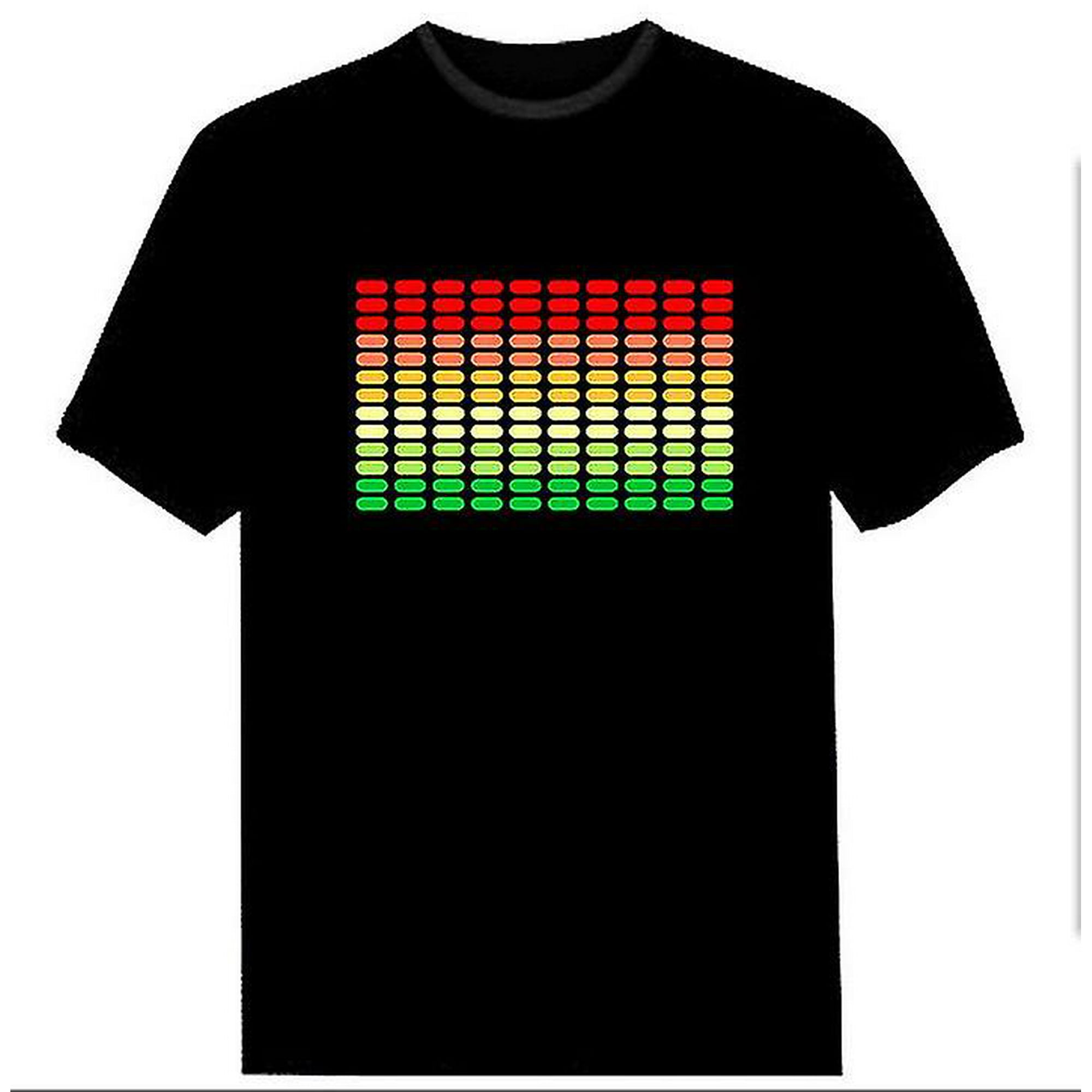 Sound Music Activated Led Light Blinking Equalizer Music Festival Dj Rave Party Concert T shirt Walmart