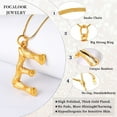 thumbnail image 5 of FOCALOOK Bamboo Initial Necklace for Women Oversize Letter E Pendant Capital Alphabet Statement Necklace Gold Plated, 5 of 11