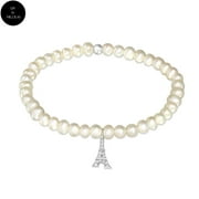 Fresh Water Pearl Eiffel Tower | Solid 925 Sterling Silver