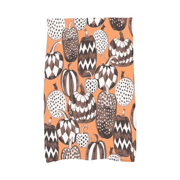 Simply Daisy Pumpkins Galore 16x25 Inch Orange Halloween Print Kitchen Towel