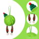 thumbnail image 1 of Bolas de adornos para árboles de Navidad | Textura verde peluda • Acento de cinta • Decoraciones navideñas de toque suave • Adornos colgantes duraderos • Encanto festivo moderno • Una pieza, 1 of 9