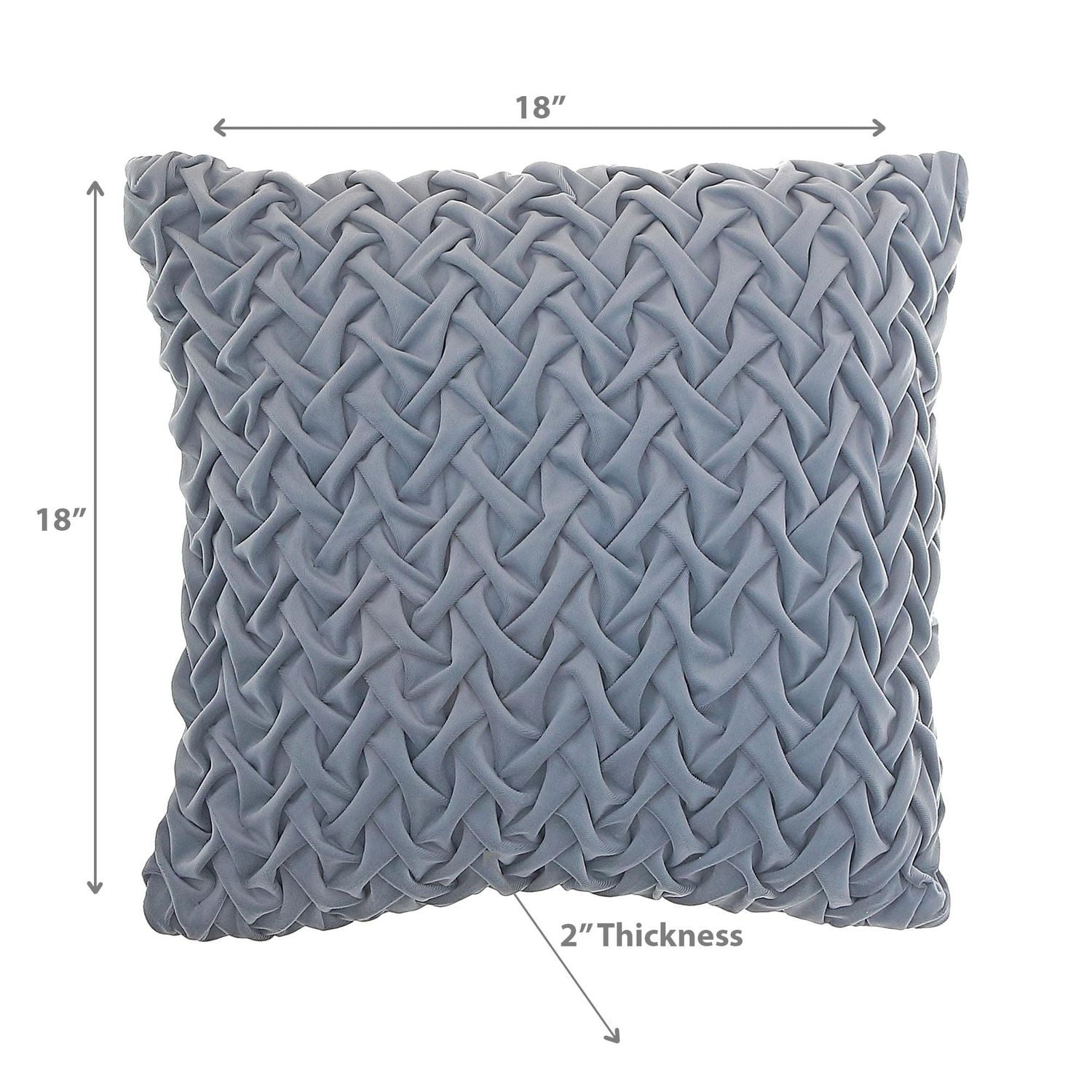 Monica Briaded Cushion Blue Grey 18 X 18 - Set of 2