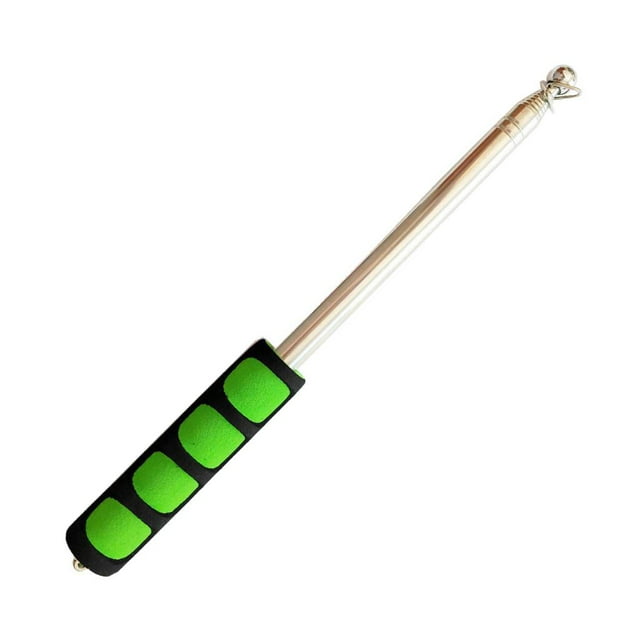 DOLITY Mât de Drapeau Télescopique, Mât de Drapeau en Acier Inoxydable, Mât de Drapeau, Mât de Drapeau en Métal à Main, avec Poignée en Éponge, Vert, 1.2m