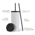 thumbnail image 2 of JoyJolt Vacuum Insulated Tumbler with Flip Lid and Straw - 24 oz - White, 2 of 6