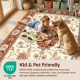 thumbnail image 4 of Design&I 8'x10' Washable Area Rug Sleek Flatweave Pet Friendly Orange Burnt Vintage Scroll Border Ornate Decorative Terracotta for King Size Bedroom, Under Bed, 4 of 7