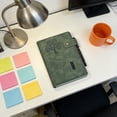 thumbnail image 3 of ERK 1Pcs A5 Diary PU Faux‑ Notebook 200 Pages Journal For / 8.3x5.7in Soft‑ Notepad For Work School Dark Green, 3 of 5
