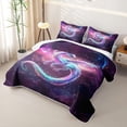 thumbnail image 3 of Homewish Dreamy Dragon Quilt Full For Kids,Purple Galaxy Full Bedspread Sets,3pcs, 3 of 7