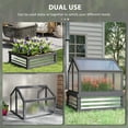 thumbnail image 3 of Outsunny Raised Garden Bed with Polycarbonate Greenhouse, Garden Wooden Cold Frame Greenhouse Flower Planter Protection, 35.5" x 31.5" x 36", Gray, 3 of 8