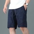thumbnail image 4 of SGFCWSX Men Cargo Shorts Casual,Relaxed Summer Outdoor Lightweight Shorts with Pockets Dark Blue L, 4 of 5