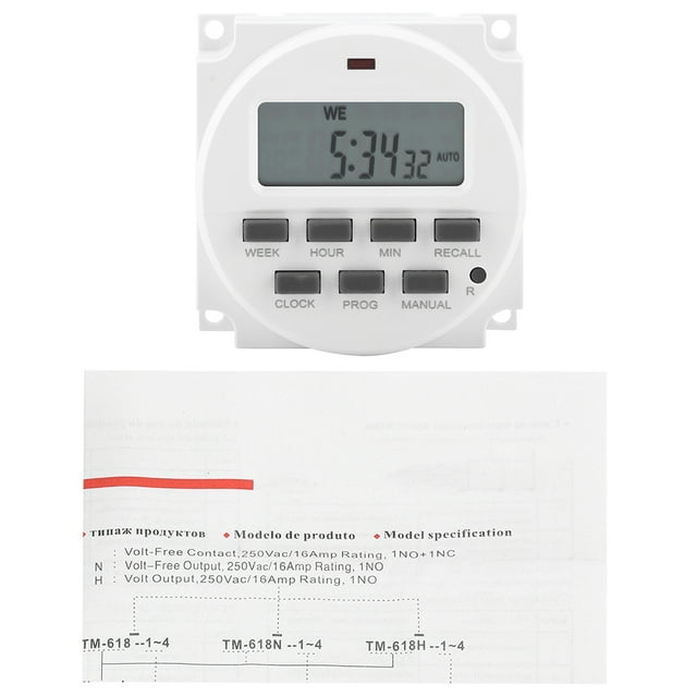 BLLBOO Timer - Minuterie Intelligente Électrique Numérique Durable Minuterie de Commutateur de Commande Intelligent Programmable (110V TM618N-1)