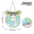 thumbnail image 3 of Cute Sheep and Sunflowers Front Door Porch Decoration Hanging Sign with Artificial Green Plants and Bow for Home Outdoor Indoor, 3 of 7