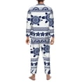 thumbnail image 5 of Kll Sea Underwater Turtles Sleepwear Mens Flannel Pajamas,Long Cotton Pj Set, 5 of 9