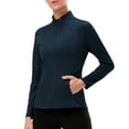 thumbnail image 1 of Women Sport Jacket Turtleneck Slim Fit Full Zip Pockets Quick Dry Outdoor Running Track Jackets Tops, 1 of 7