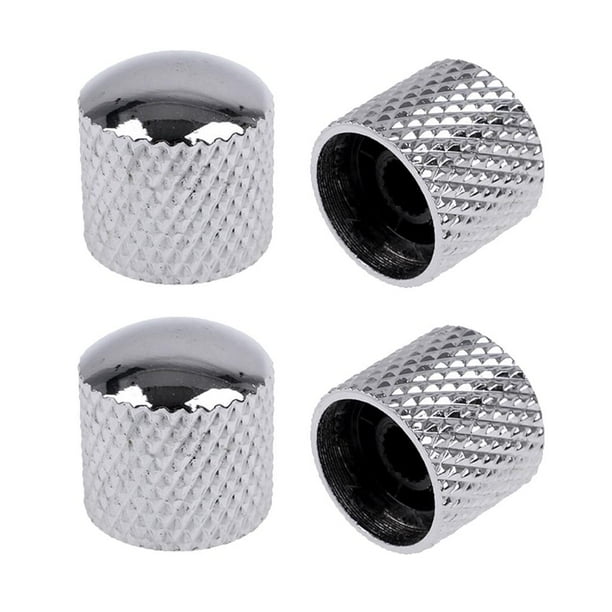 Pack of 4 DIY Volume Knobs Chrome for Electric Guitars Bass Accessory