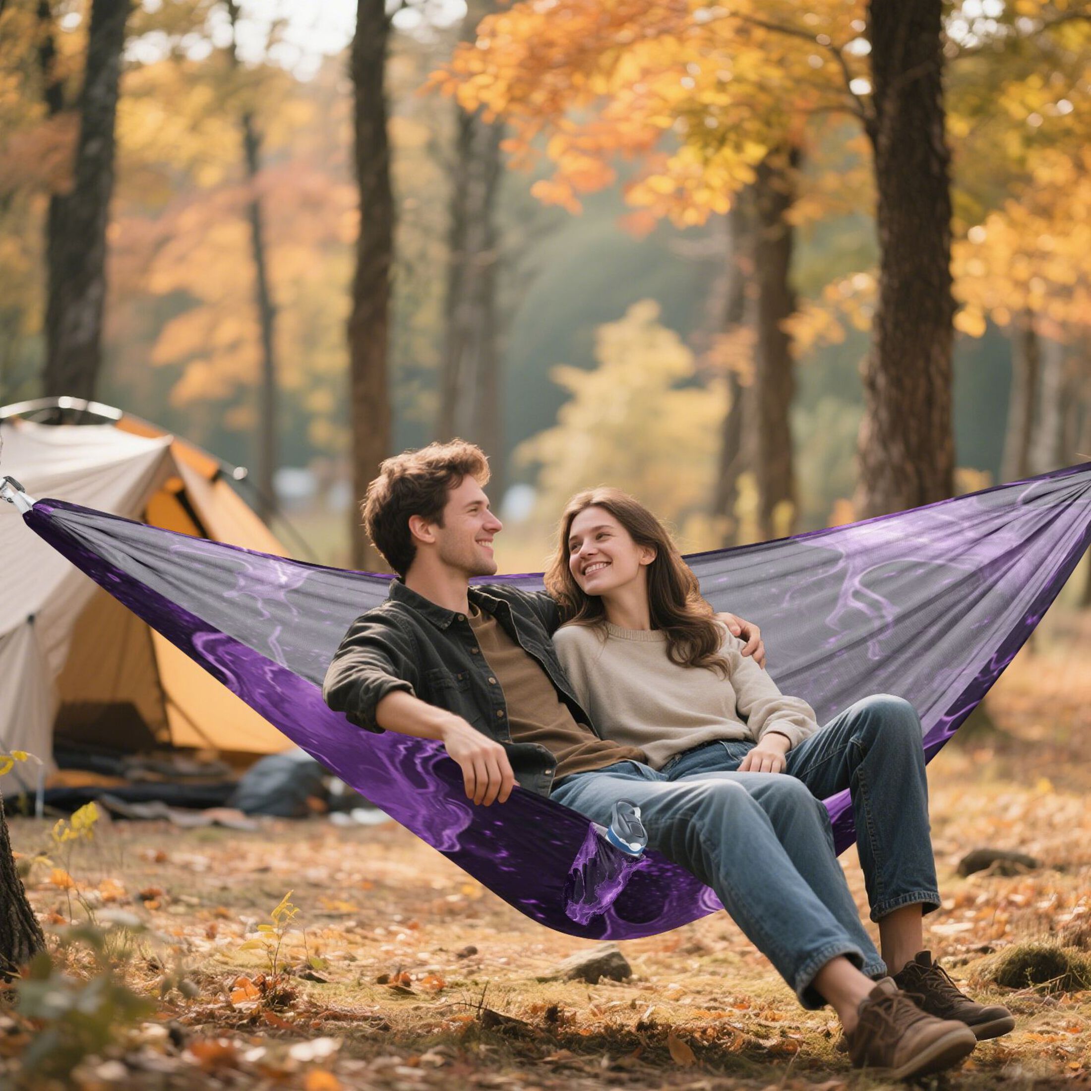 Hammock Camping Hammock Nylon Portable Hammock Travel Camping Hammock Purple River Pattern